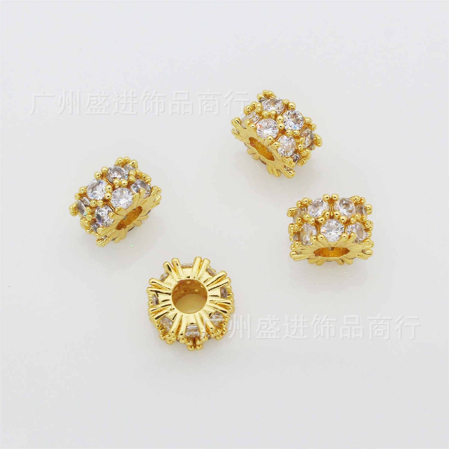 Cuentas de partición de granja de doble hilera de oro rosa al por mayor 10pcs/paquete